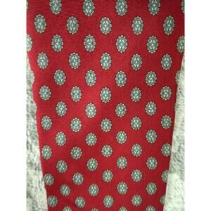 Christian Dior All Silk Red Medallion Necktie Tie